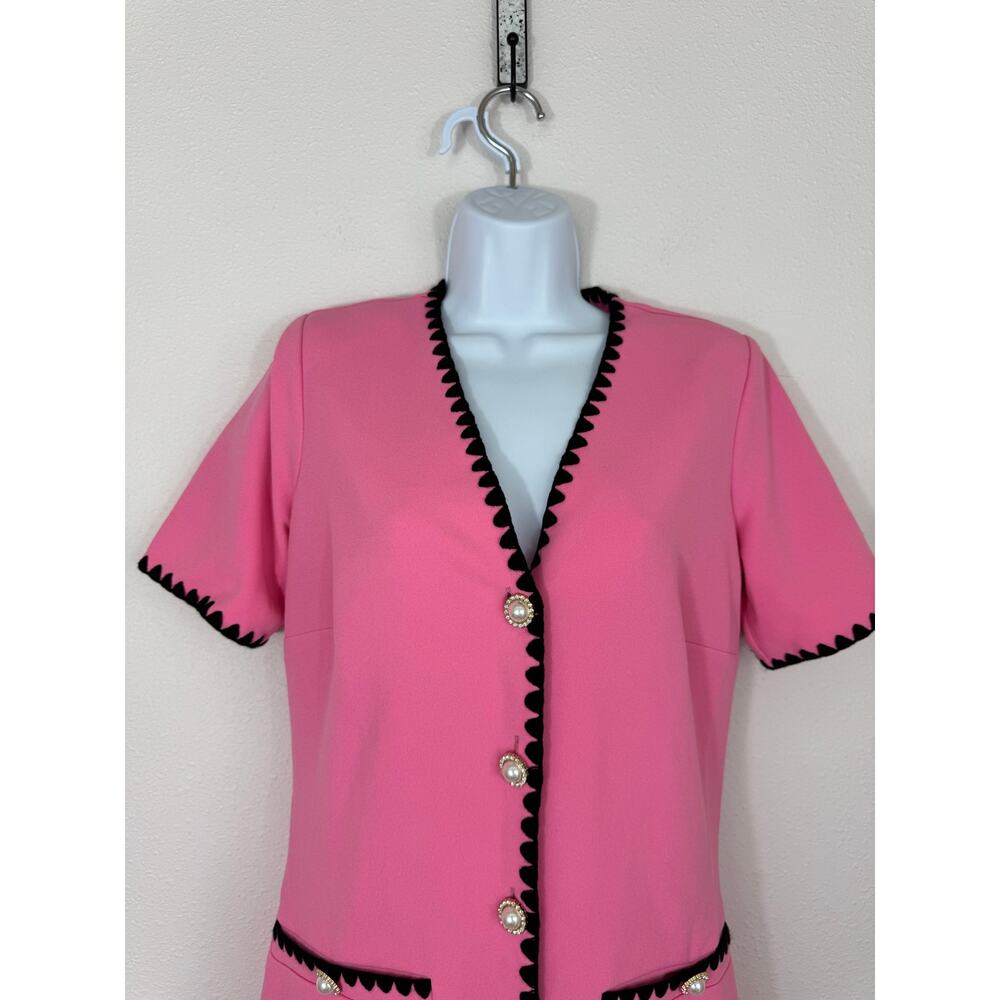 Alexia Admor Barbie Pink Pearl Button Mini Dress NWT Size 6 - Picture 6 of 8